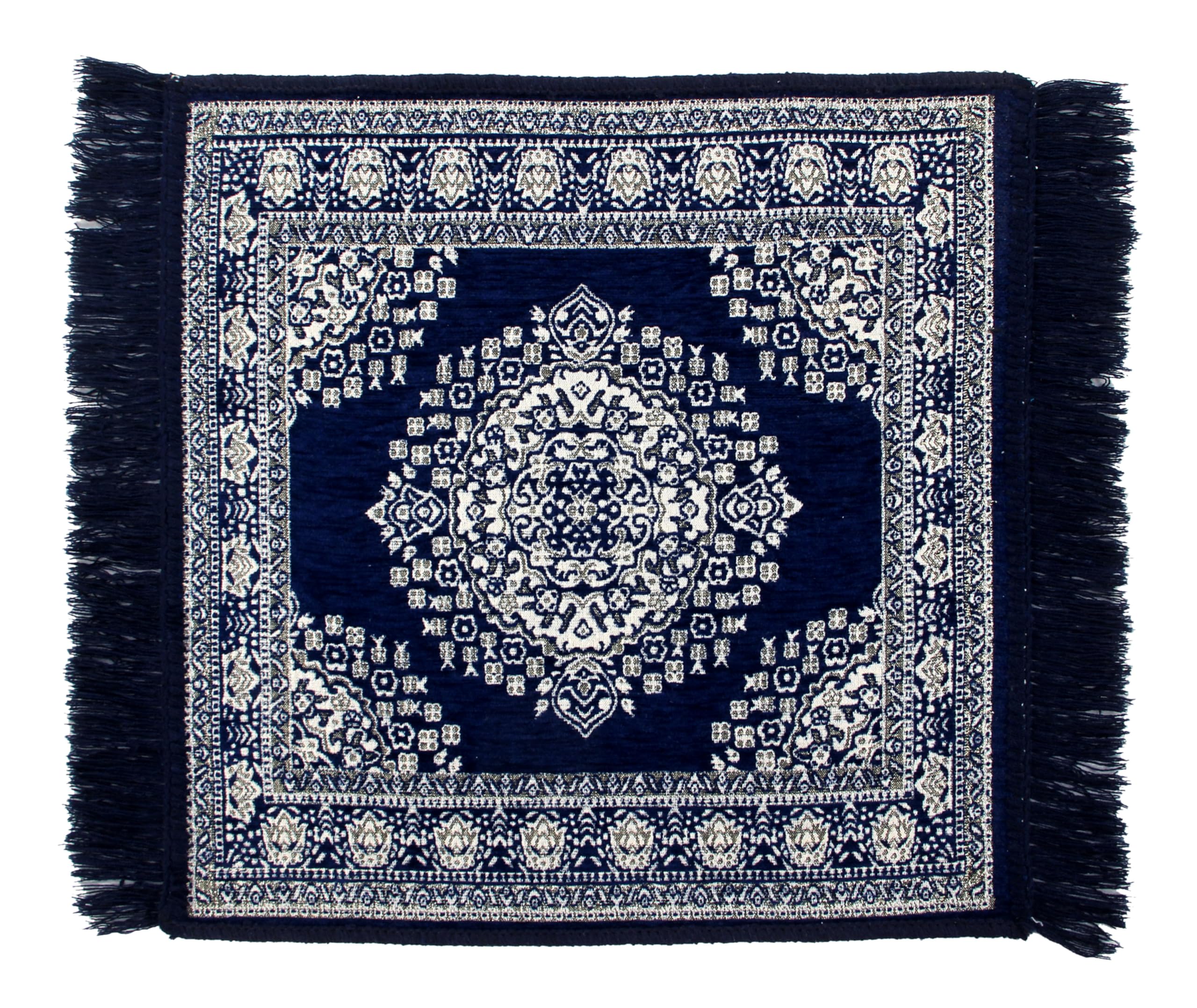 AAZEEM Prayer Mat | Velvet Aasan Mat | Meditation Prayer Carpet Mat | Pooja Aasan Mat |Traditional Prayer Mat |Medium Size | Pack of 2 |Brown Color | (AM_Blue Velvet Pramat)-image-40
