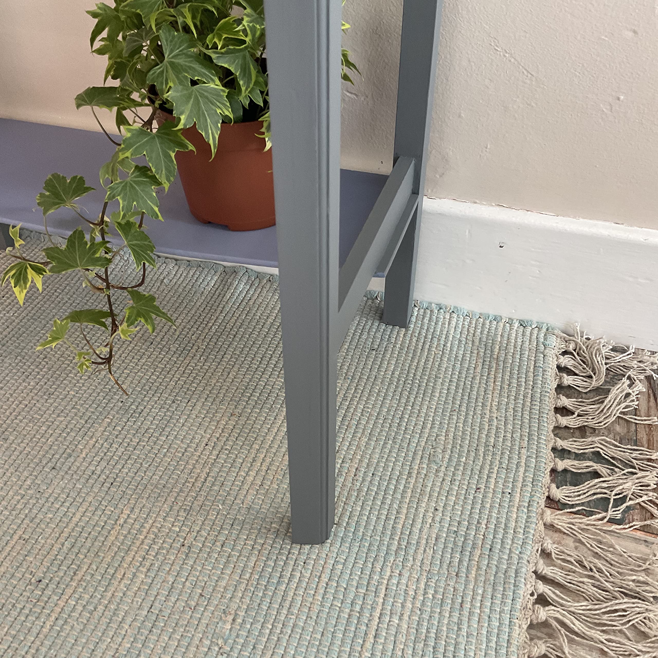Hush Tapis en coton doux tissé à la main et certifié GoodWeave - Bleu canard - Taille S - 60 cm x 90 cm