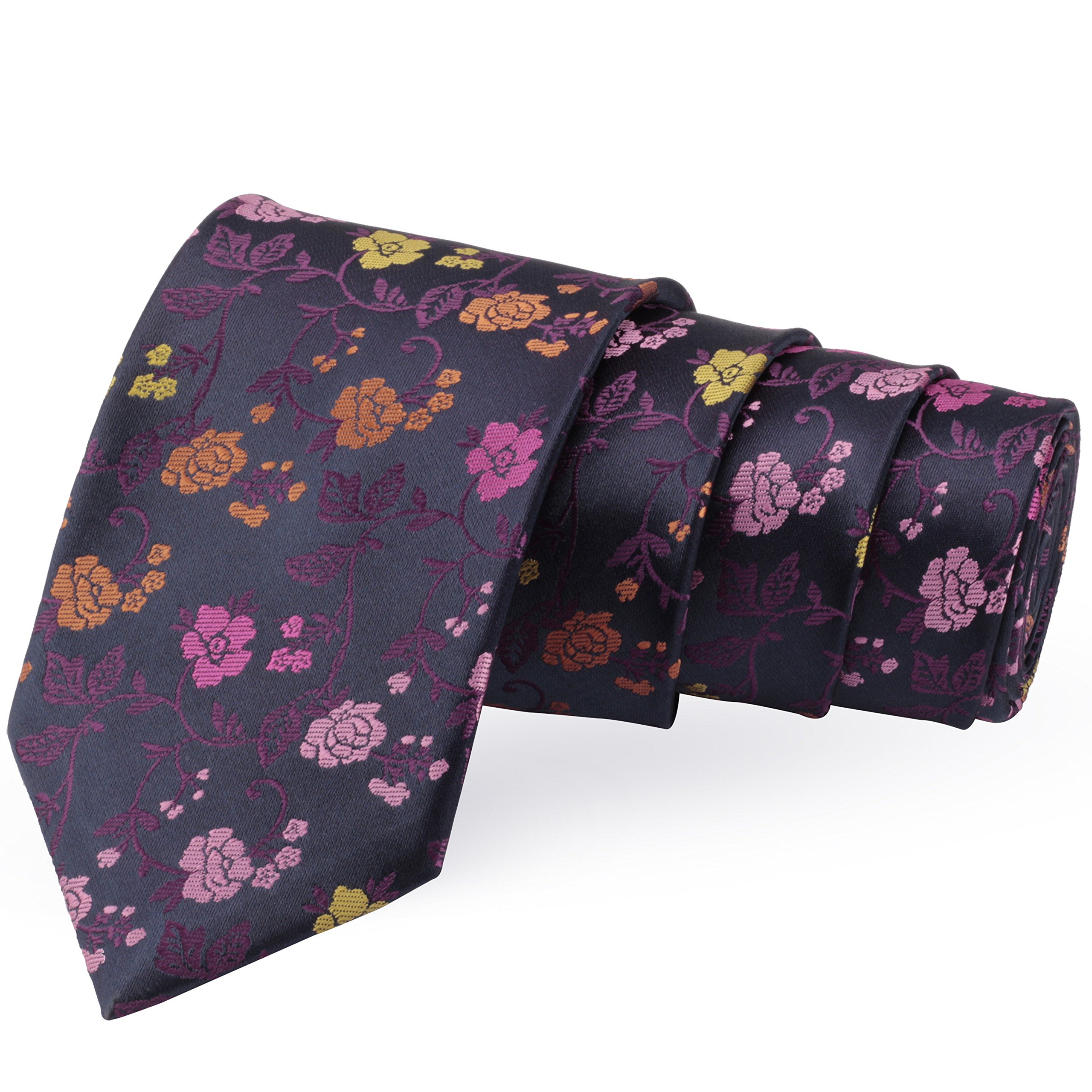 peluche Fabulous Violet, Pink & Orange Colored Microfiber Necktie for Men-picture-27