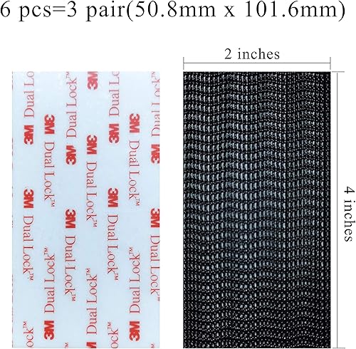 Miniatura 2 de Doble bloqueo SJ3550 - Cinta adhesiva de montaje negra de 2 x 4 pulgadas, 6 piezas, cierre reutilizable, resistente, color negro para interiores y