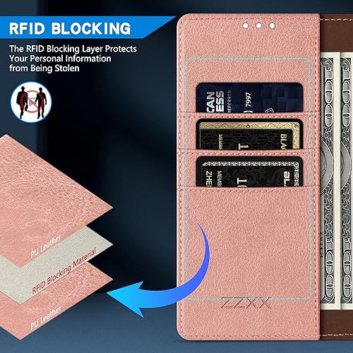 Miniatura 2 de ZZXX Funda tipo cartera para Samsung Galaxy A54 5G con bloqueo RFID, ranura para tarjetas, función atril, cierre magnético, funda protectora de