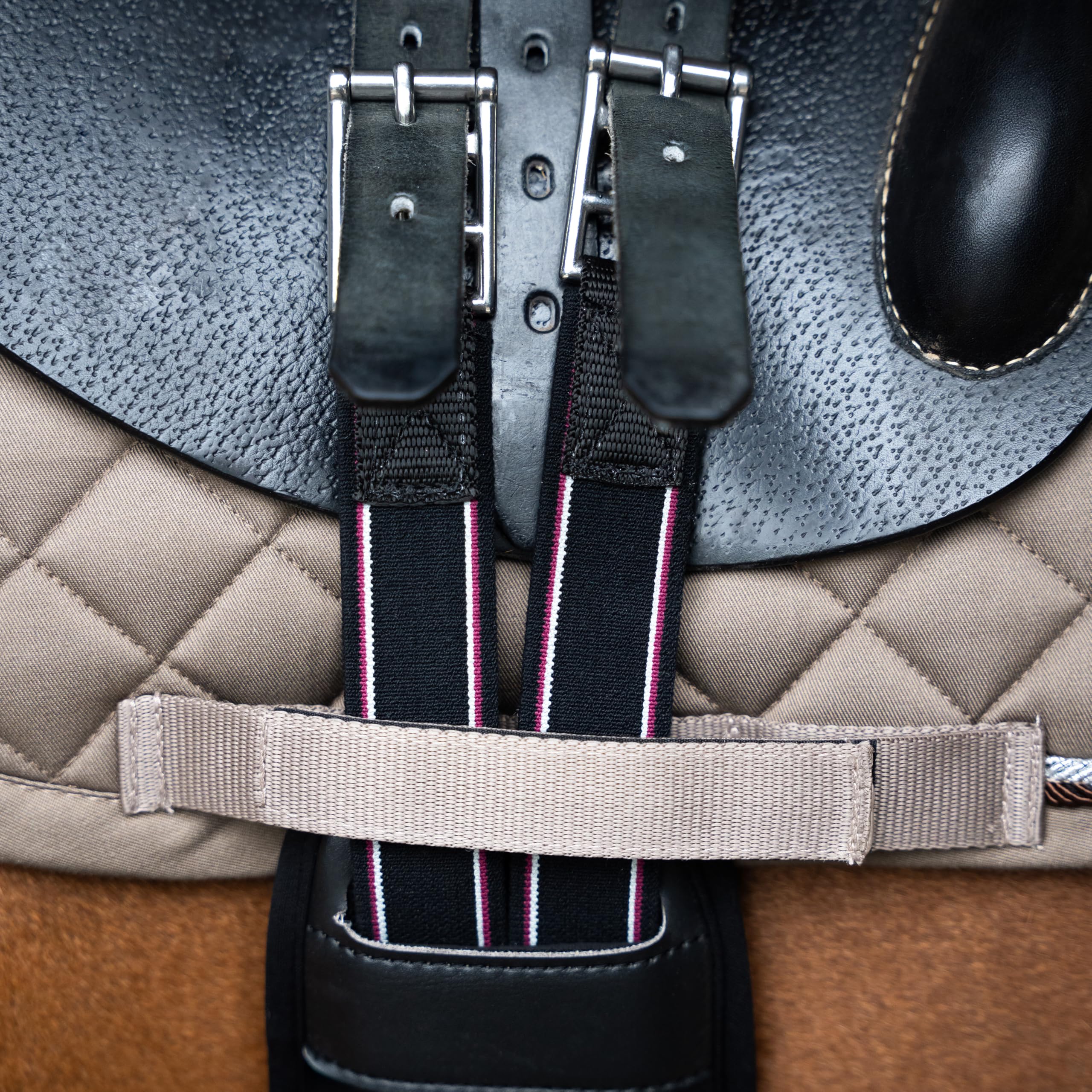 Imperial Riding Springgurt IRHBasic anatomisch, Stollengurt mit Neoprenpolster und D-Ring, Schwarz, 145cm