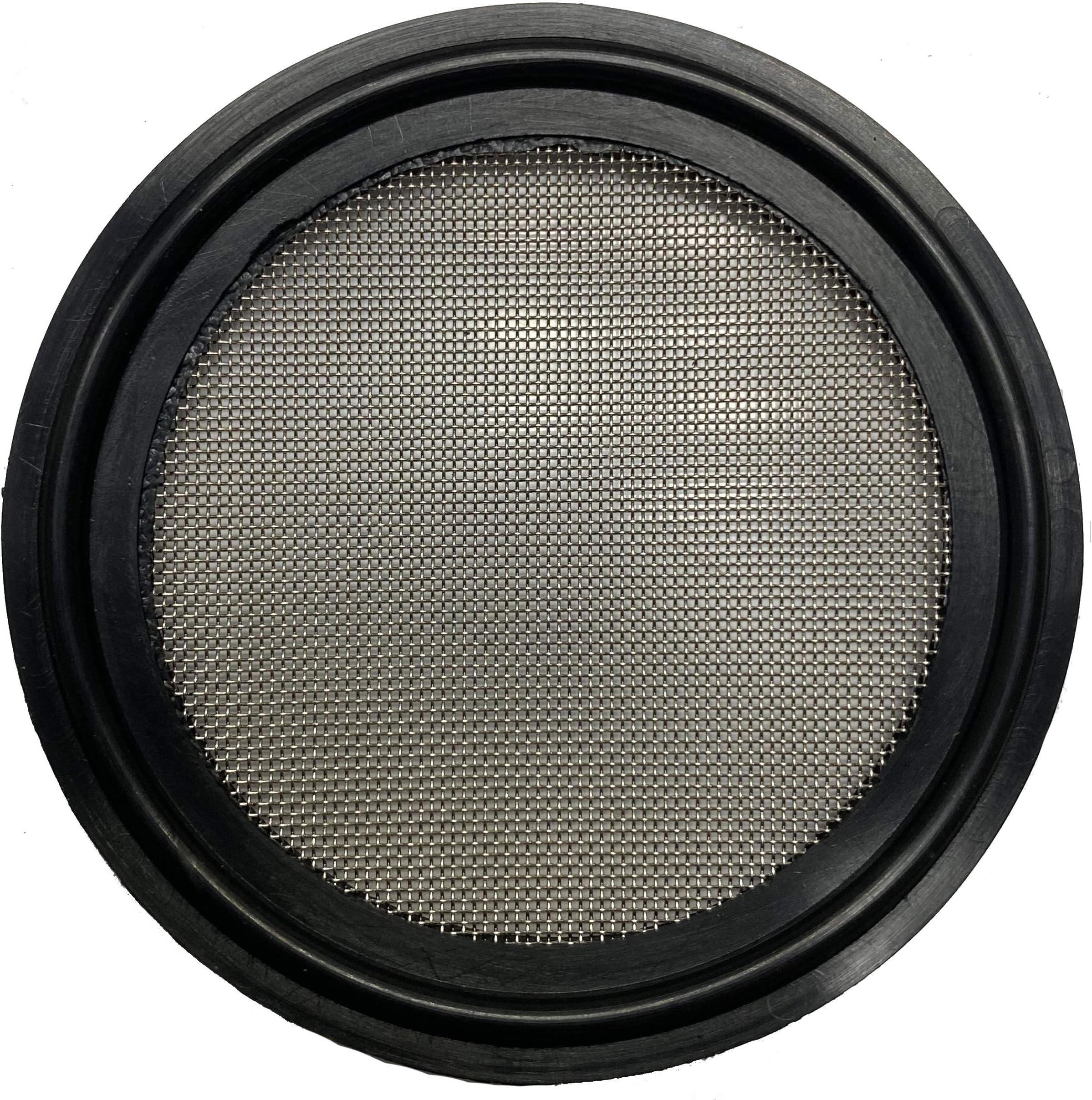 DR-COMPONENT 2" Sanitary Tri-Clamp Gaskets (Pack of 2), Bonded Type Screen Mesh #40 Gaskets, Black Buna-N (NBR)