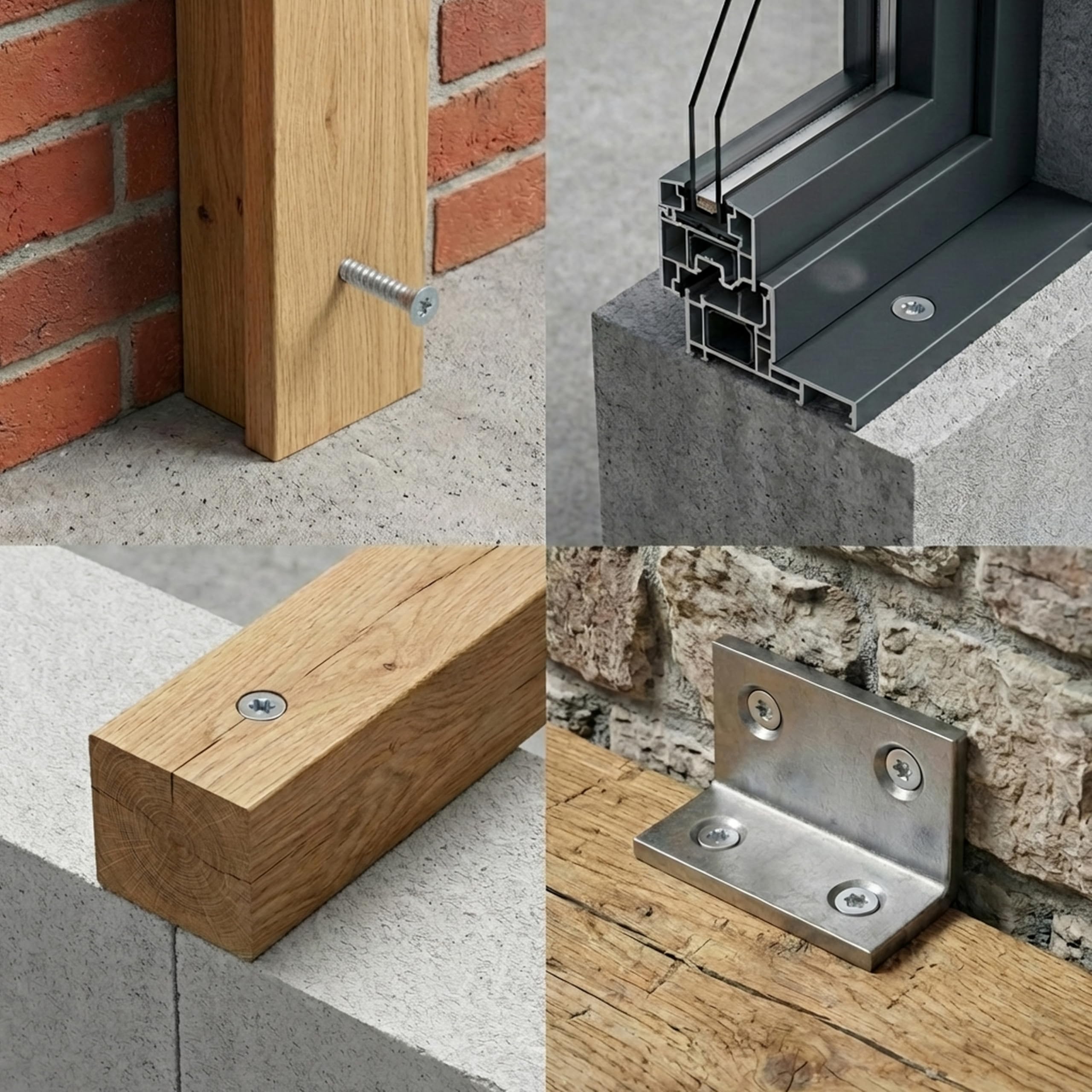 Vis pour huisseries et cadres 7.5x182 mm, tête fraisée, acier zingué, pour béton - (24pcs)