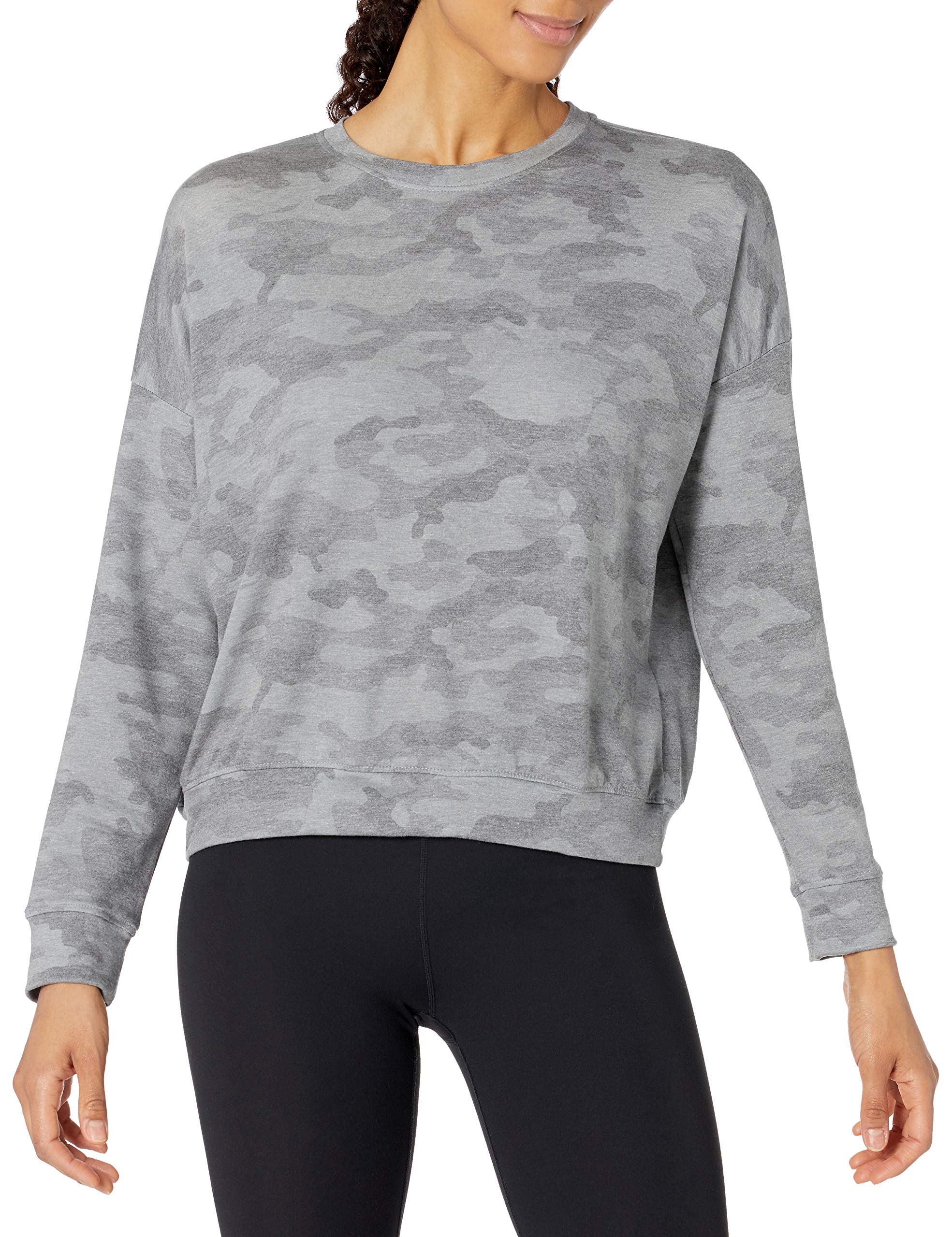 Amazon Brand - Core 10 Women's Soft Cotton French Terry Crew-Neck Long-Sleeve Sweatshirt