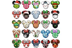 48 PCS Christmas Mouse Wooden Ornaments