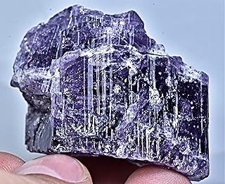 49 Gram SW & LW Fluorescent Purple Scapolite Partial Crystal