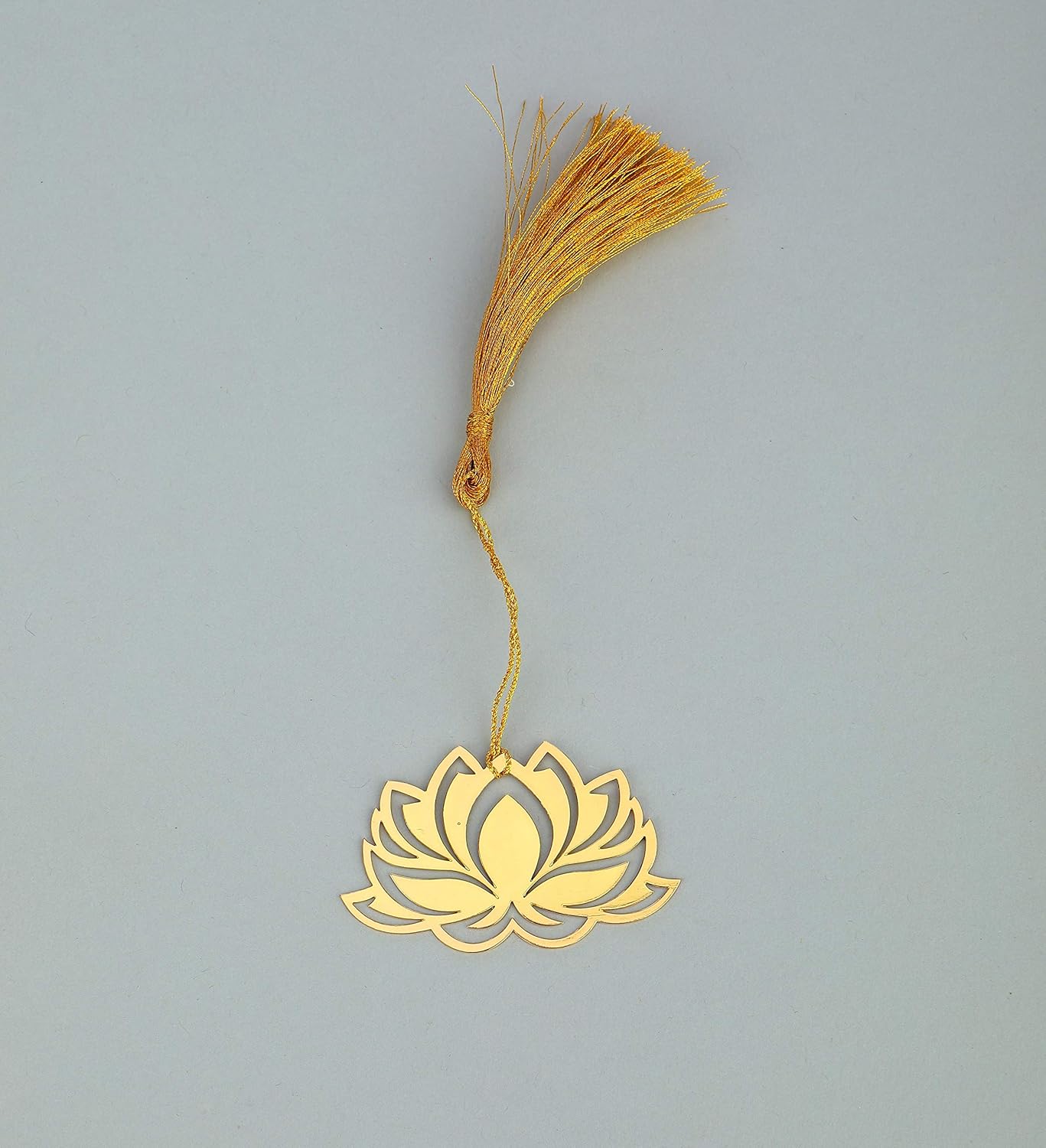ADORAA's Floral Lotus Golden Brass Metal Bookmark with Golden Tassel - Perfect Gift for Friends & Family
