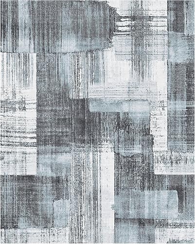 Miniatura 9 de Alfombra lavable moderna de 8 x 10 pies, alfombra de pelo bajo para dormitorio, alfombra delgada para sala de estar con parte trasera antideslizante