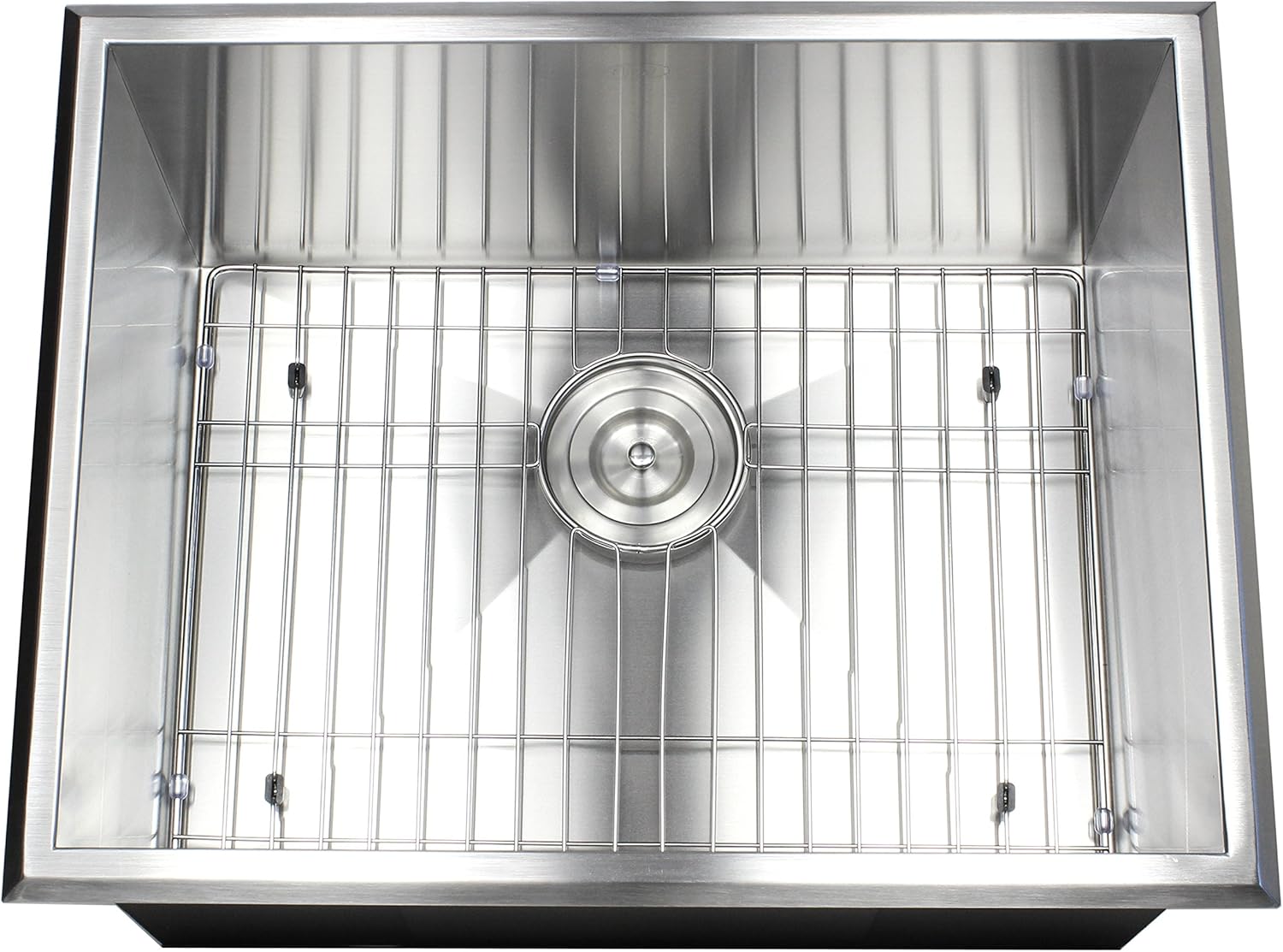 Hottest Sale 23 Inch Zero Radius Design 16 Gauge Topmount Drop In Over the Counter Large Single Bowl Stainless Steel Kitchen / Utility / Laundry Sink with 12 Deep Premium Package
