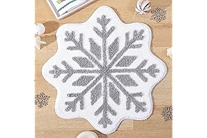 TRUEDAYS Christmas Decor Snowflake Holiday Bathroom Rugs