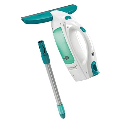 Leifheit Dry & Clean raamzuigerset met steel, 35 minuten gebruiksduur, elektrische accu raamzuiger, Click System compartibel