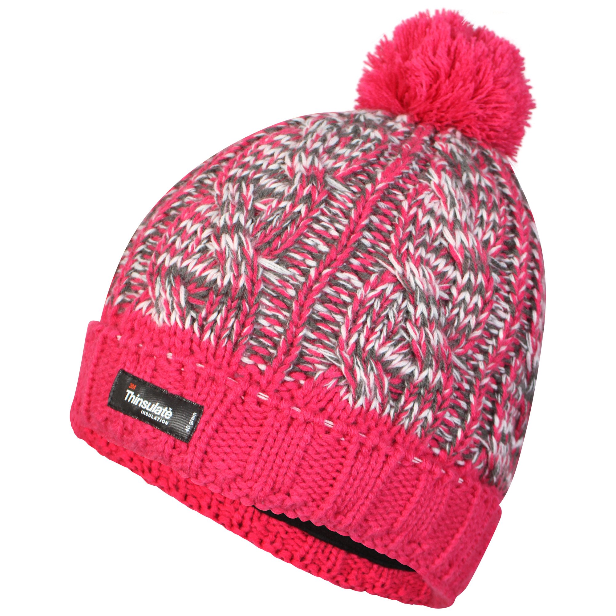 i-Smalls Women's Thinsulate Twist Yarn Waterproof Windproof Thermal Beanie Hat (One Size) Pink