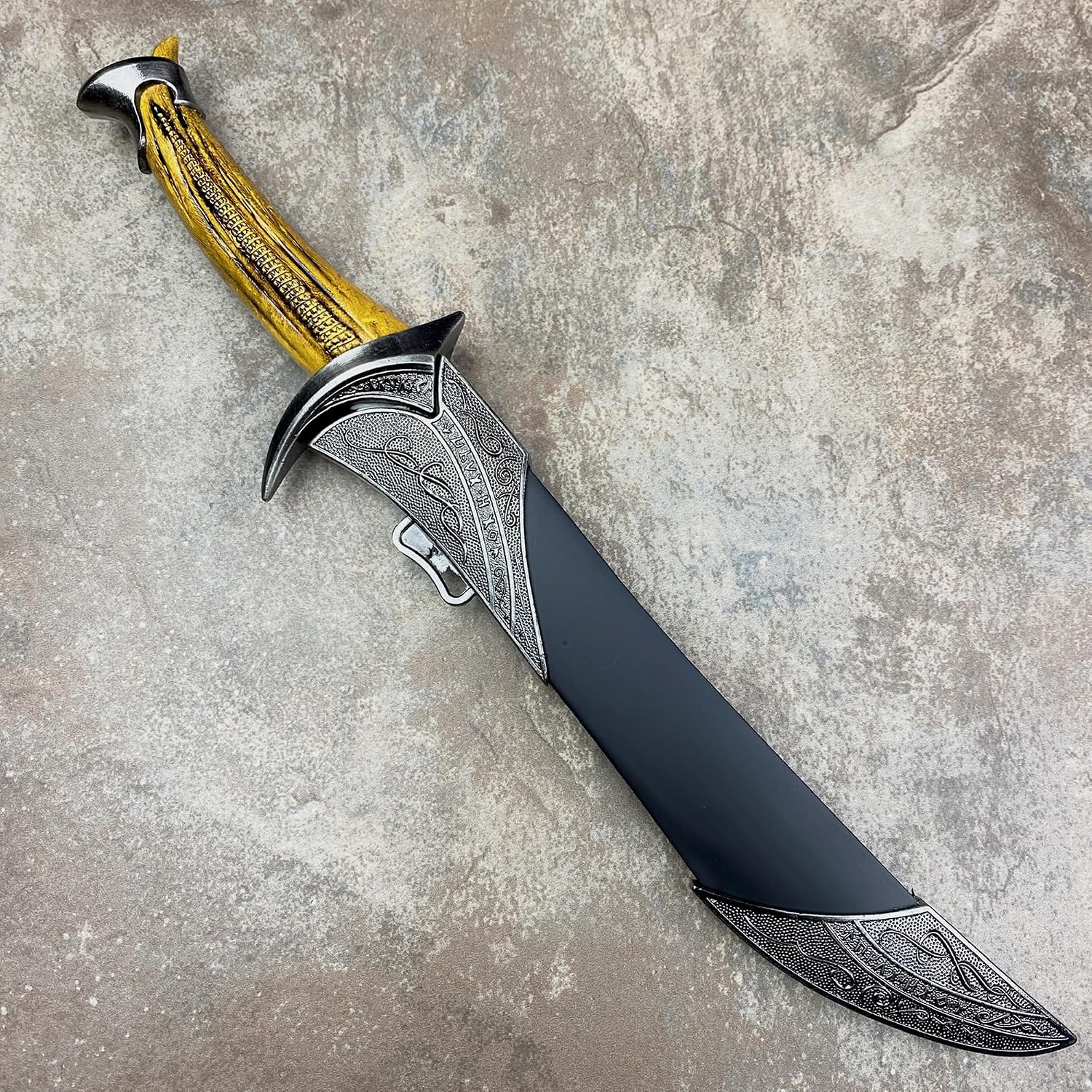 otaku gear 11.5" Fantasy Medeival-Style Elvish Dagger-Collection with Black Scabbard, Gift, & Renaissance Fair Cosplays