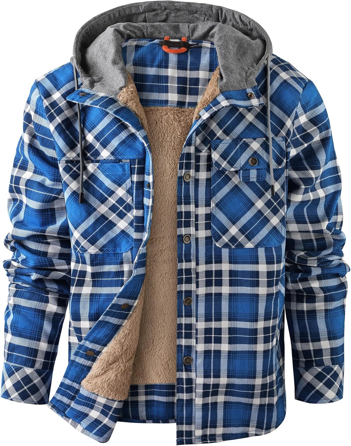 Mr.Stream Men's Outdoor Casual Vintage Long Sleeve Plaid Flannel Button Down Shirt Jacket