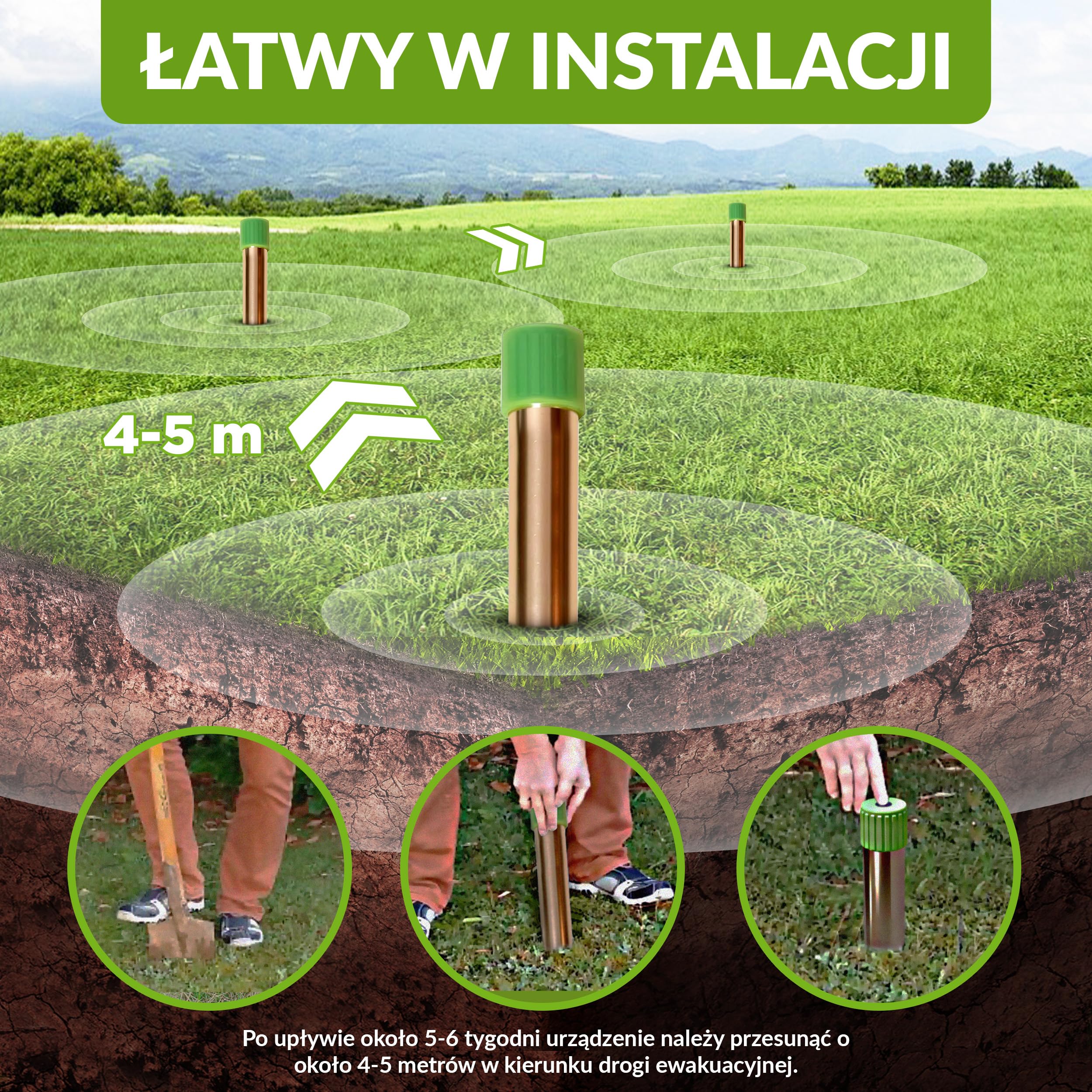ISOTRONIC Vibrasonic odstraszacz kretów z włącznikiem On/Off, z silnikiem wibracyjnym, zasilany bateriami, odstraszacz norników, nornikowców, węży