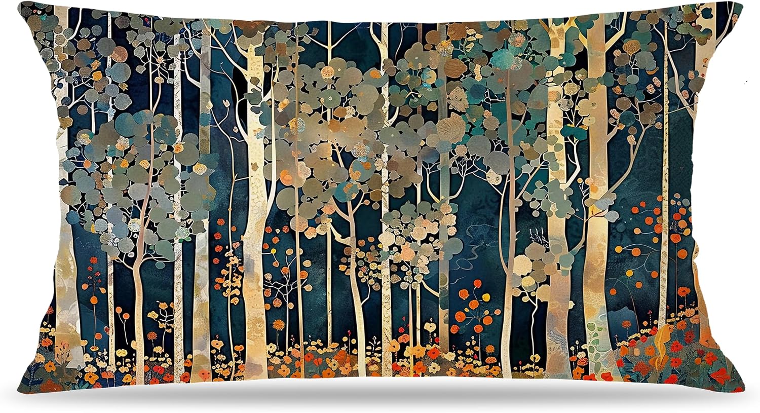William Morris Inspired Autumn Forest 12x20 Pillow Covers Decor