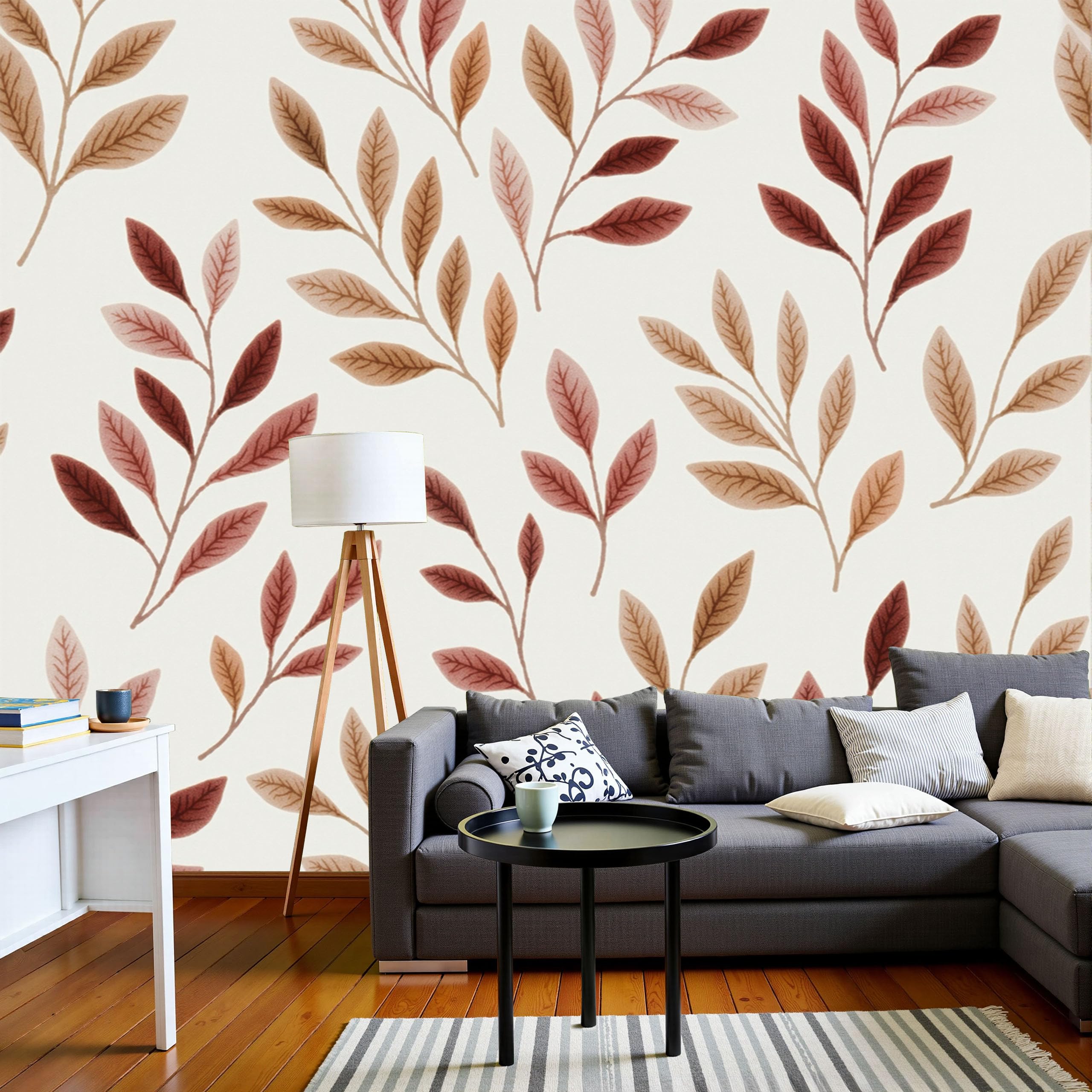 Papier peint panoramique pour agrandir salon tapisserie murale beige 400x280cm