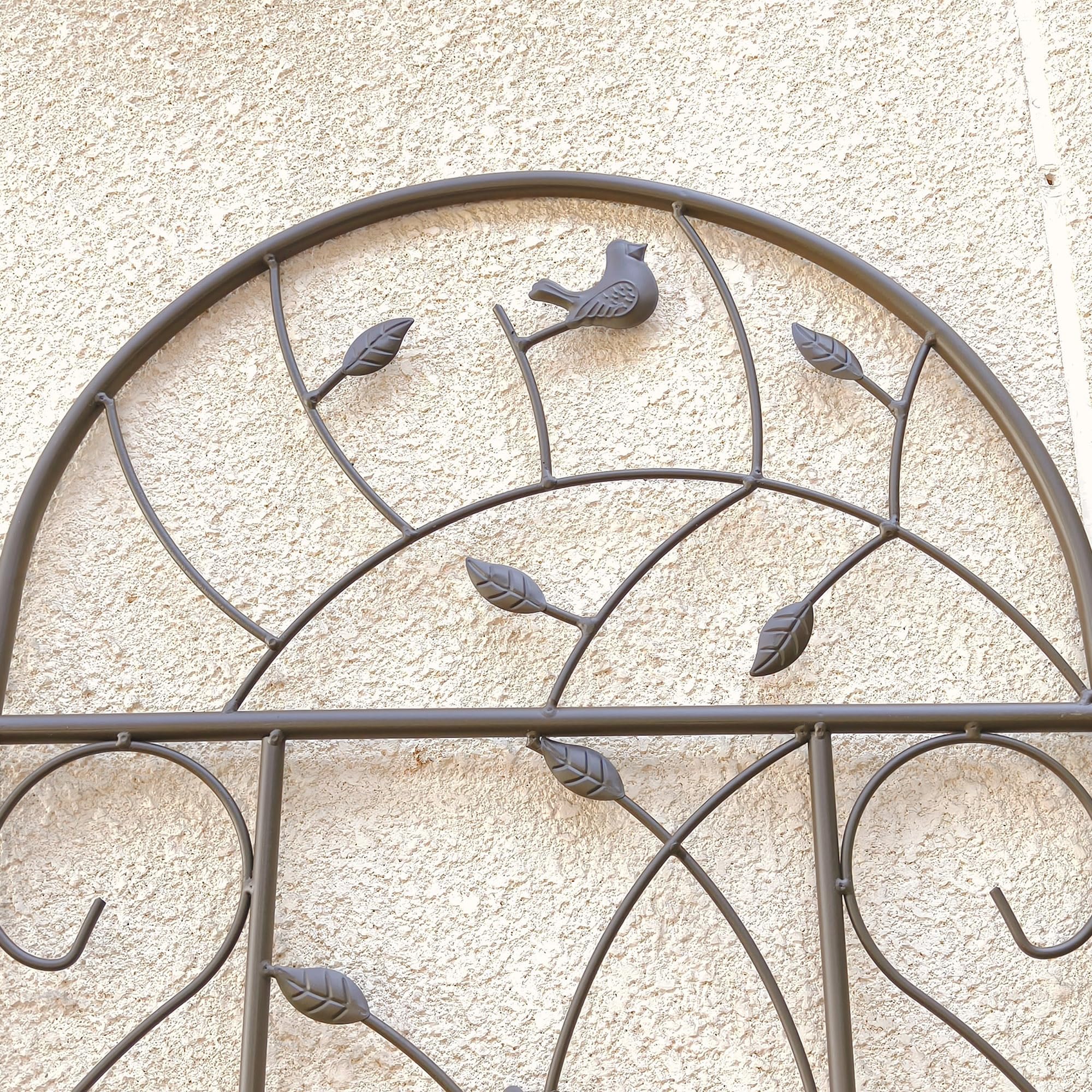 Enrejados de jardín, paquete de 4 enrejados inoxidables con revestimiento de metal marrón para plantas trepadoras al aire libre, rosas, vides, flores y verduras, 19.7 x 86.7 pulgadas