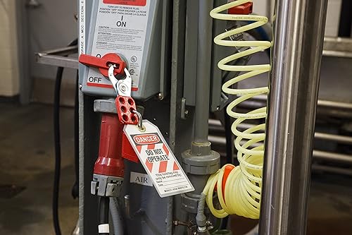 Miniatura 2 de Brady cerrojo de bloqueo de acero con anillos, Rojo, 1