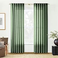 Vista 11 de Cortinas de lino blanco con pestaña trasera de 108 pulgadas de largo, 2 paneles para sala de estar, cortinas de estilo rústico bohemias, filtro