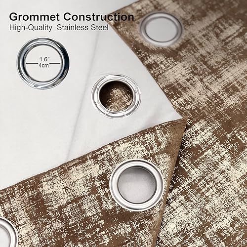 Miniatura 6 de always4u Cortinas de terciopelo suave 100% opacas para dormitorio, sala de estar, ahorro de energía térmica, 108 pulgadas de largo, cortinas de lujo