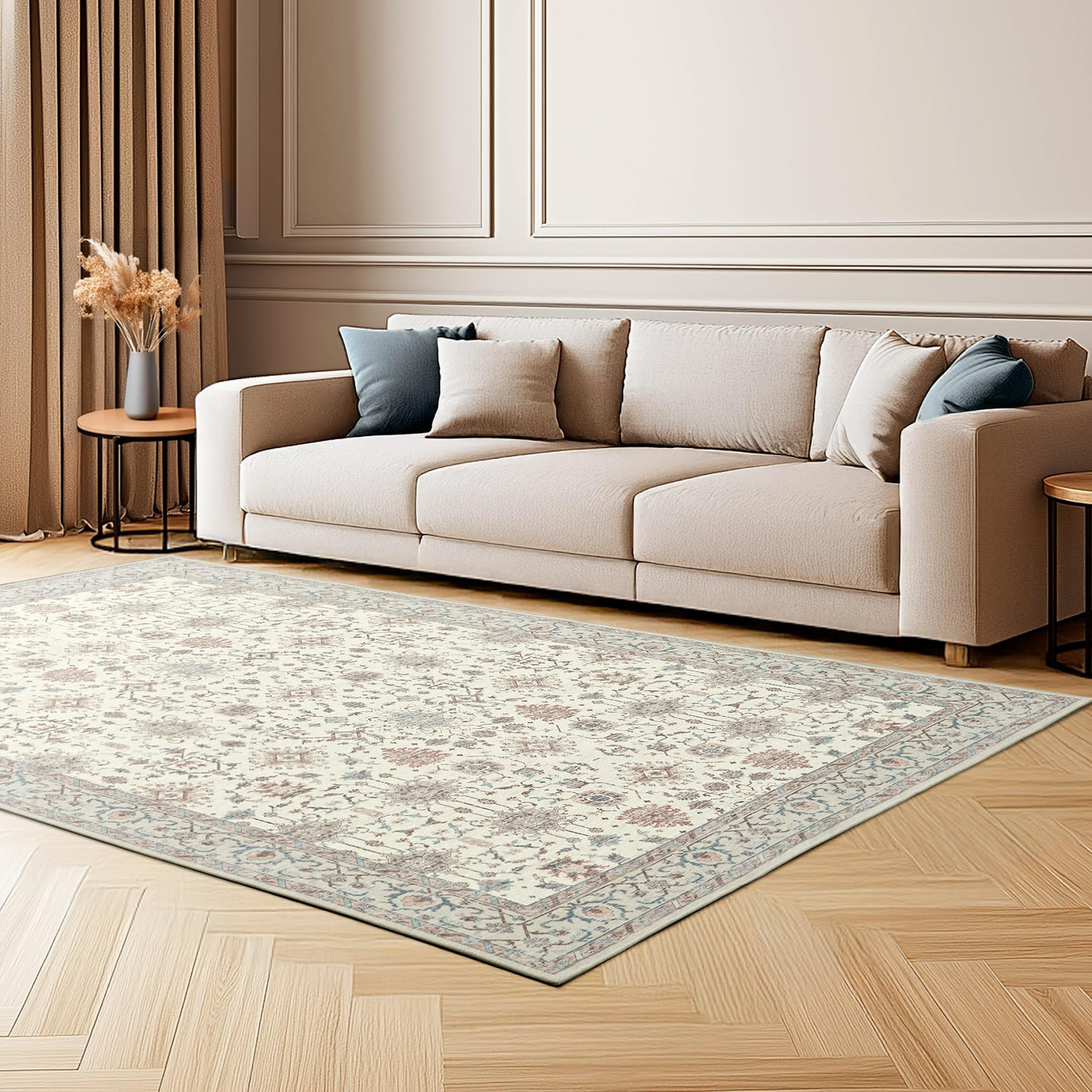 Amazon | Laura Ashley ベージュ オーレ フローラル 洗濯機洗い可能