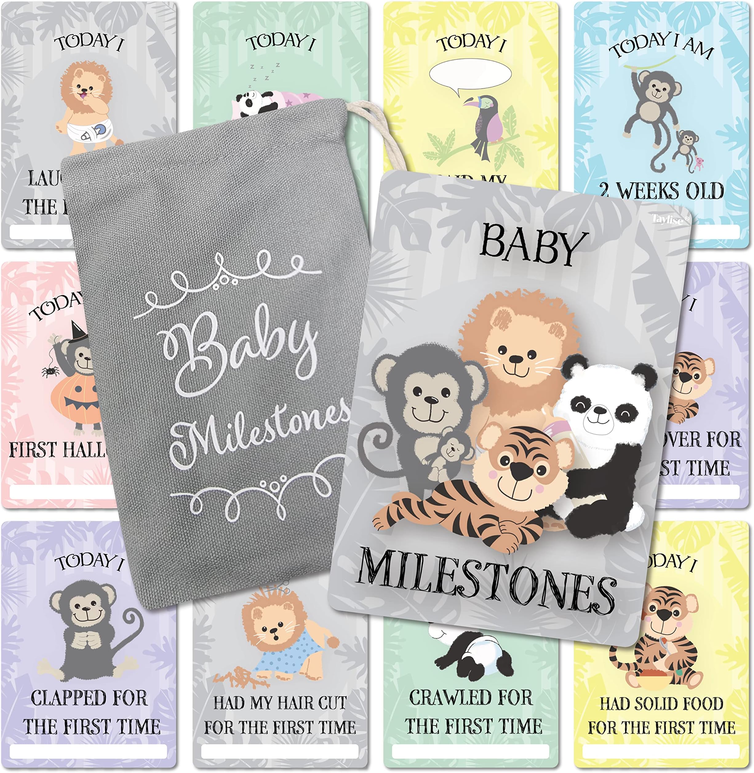 Baby Milestone Cards – 57 Keepsake Moments | First Year Memories | Personalise | Unisex | Mum to be Gift | Baby ...