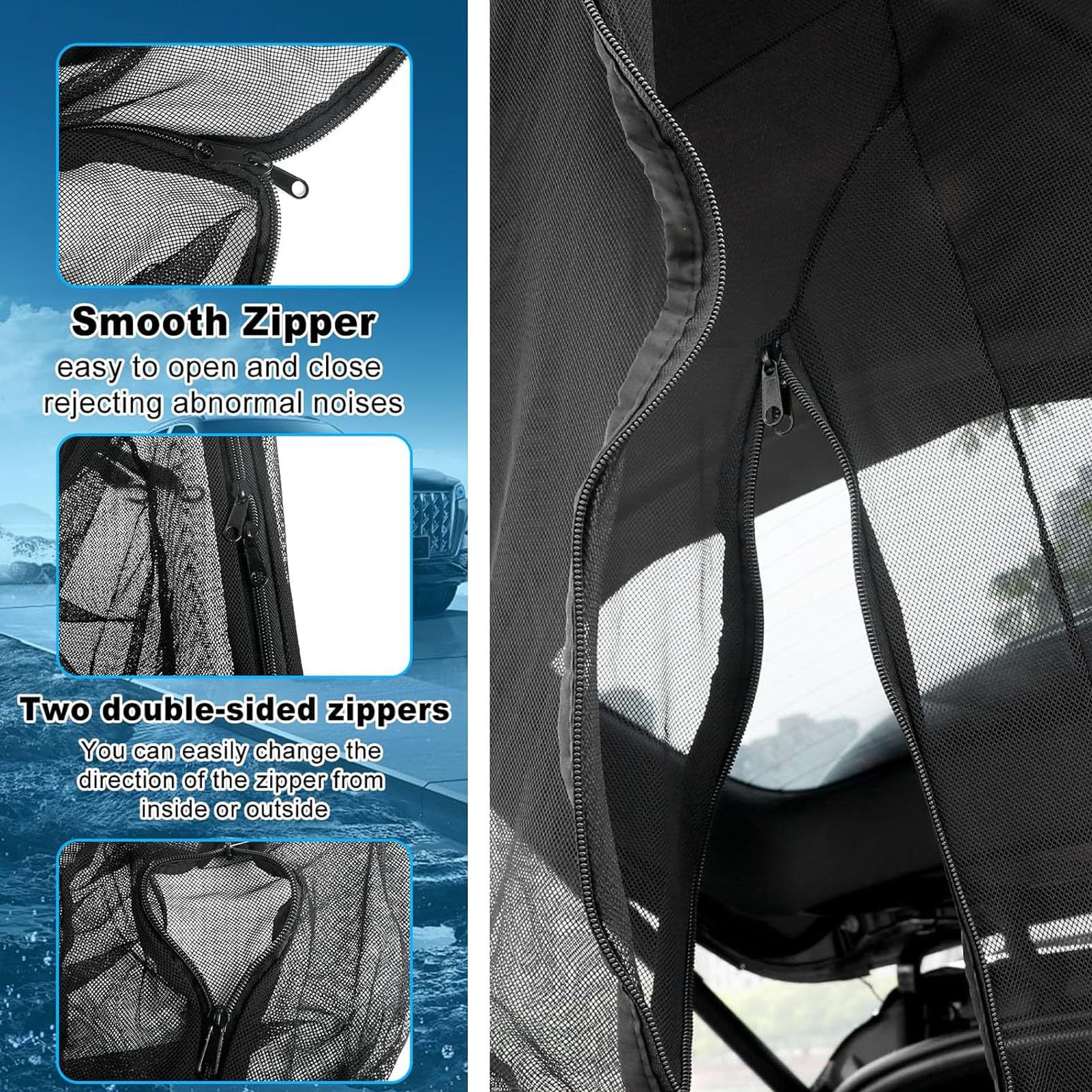 Auto-Heckklappen-Mesh-Bildschirm, atmungsaktives Lüftungsnetz für Outdoor-Camping, Fahren, 160 x 195 cm