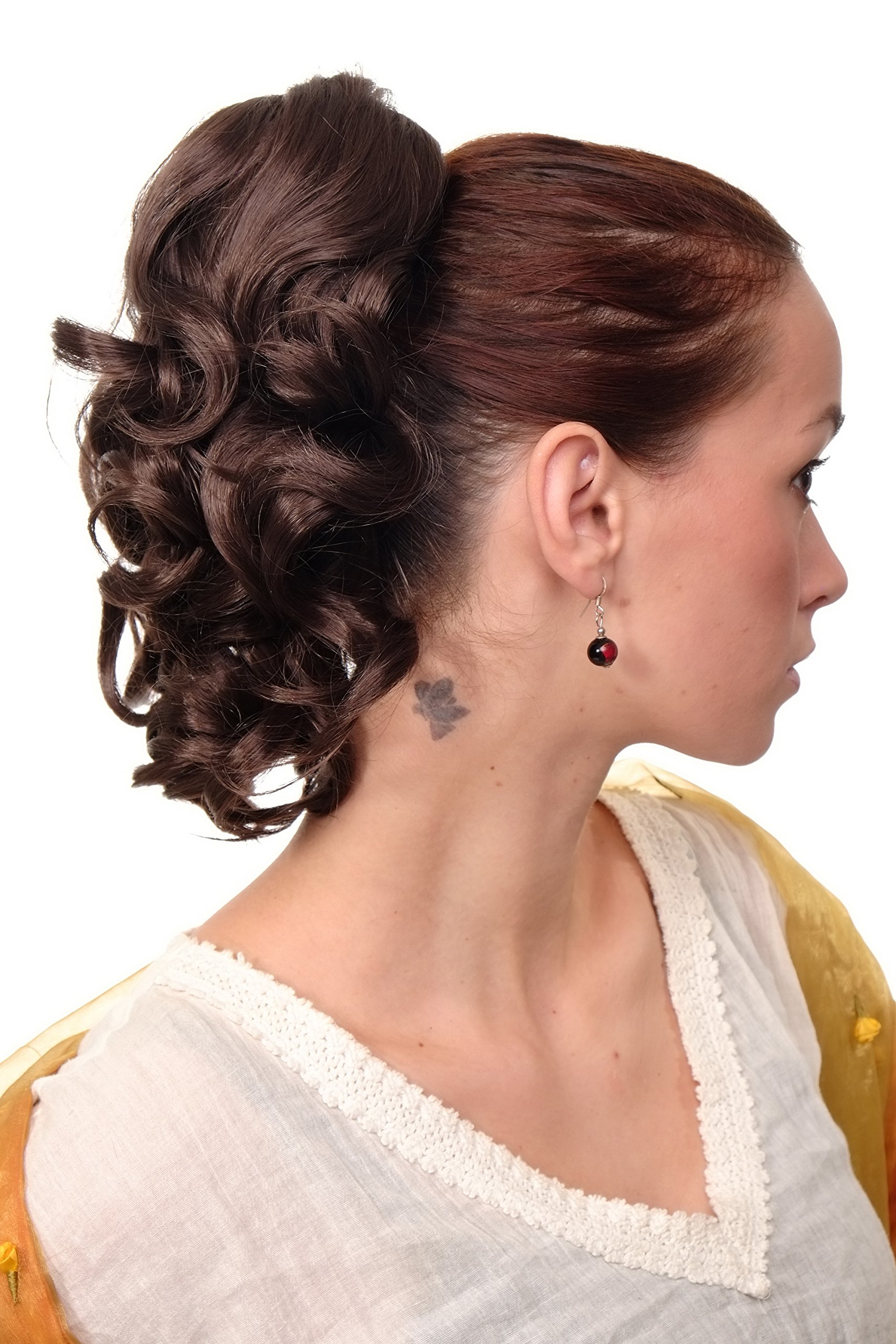 WIG ME UP - JL-3023-10 Hairpiece ponytail with comb and elastic draw string short wavy voluminous medium brown 14inch - Image 3