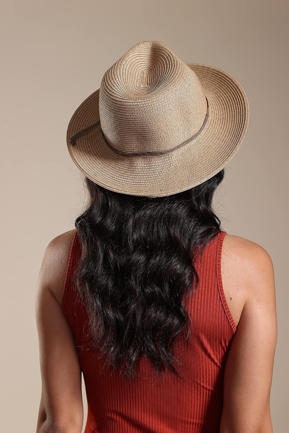 Joywant Womens Straw Fedora Beach Sun Hat, Packable Wide Brim Panama Hat for Women UV UPF50+ Summer Hat