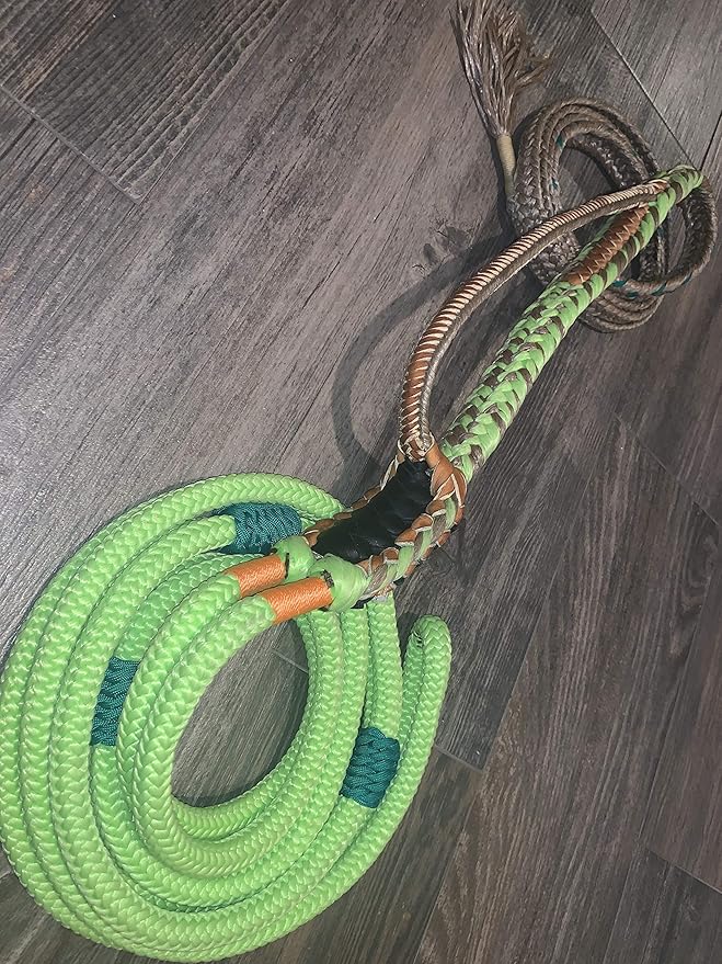 Alligator Bull Rope Lime Green Nylon Pro 9x7 LH 3/4" x 3/4