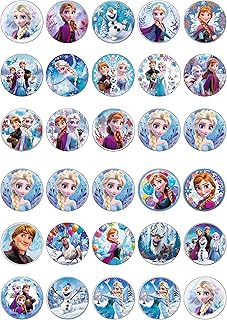 30 x Edible Cupcake Toppers – Winter Princess Themed Collection of Edible Cake Decorations | Uncut Edible on Wafer Sheet