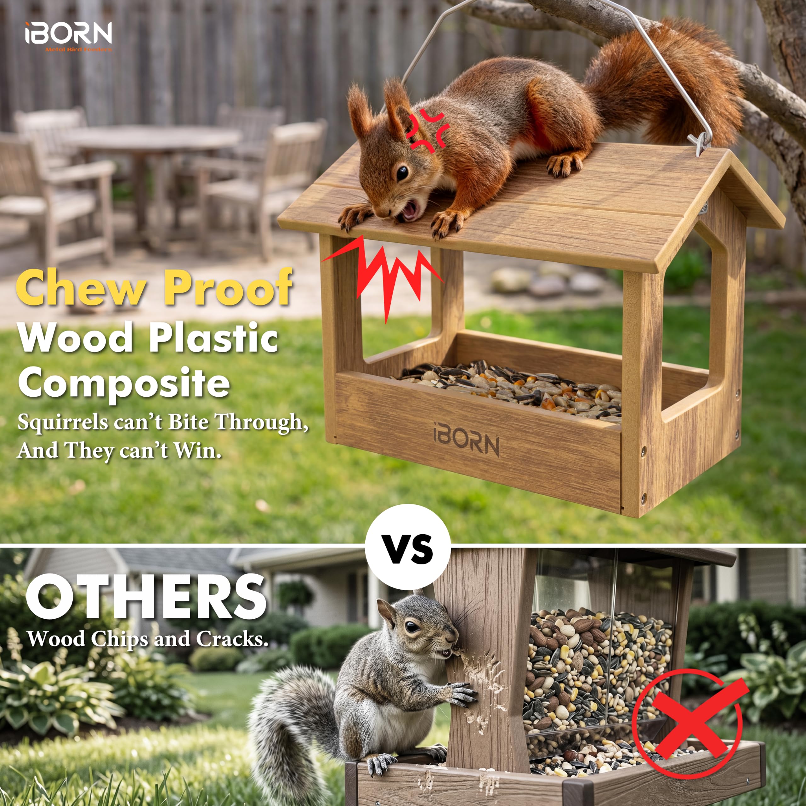 iBorn Pavilion Bird Feeder - Durable & Weatherproof -3
