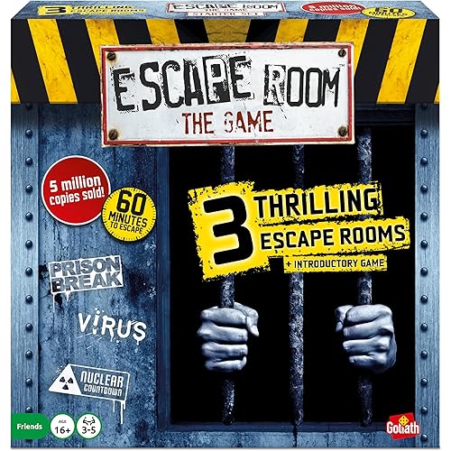 Goliath Games Presents: Escape Room - The Game | 3 Thrilling Escape Rooms in Your Own Home! | Board Games for Adults | for 3-5 Players | Ages 16+ | Styles May Vary