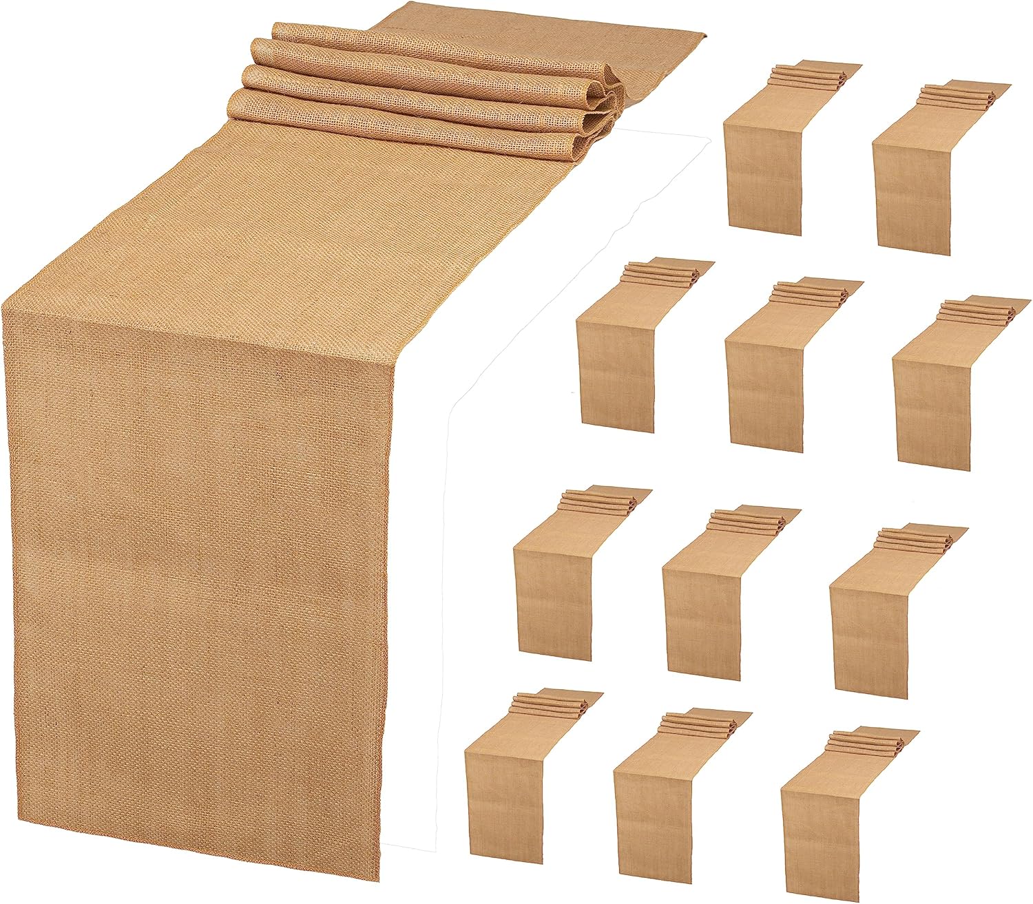 BULMAK Burlap Table Runner 12 Pack Natural Vintage Burlap Jute 12 x 108 Inches