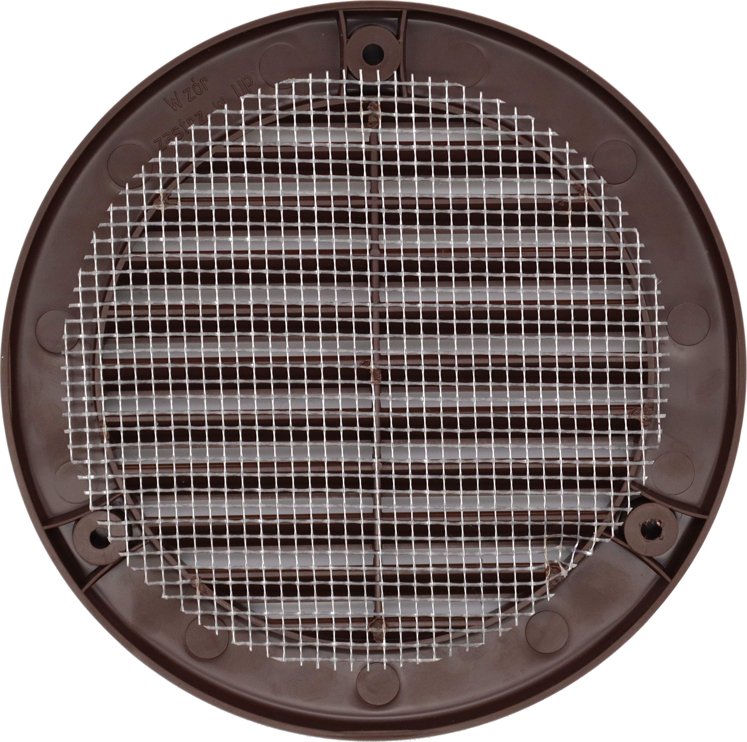 Lüftungsgitter Rund 100 Mm, Braun, Mit Insektenschutznetz – Für Wand/Decke, ABS-Kunststoff
