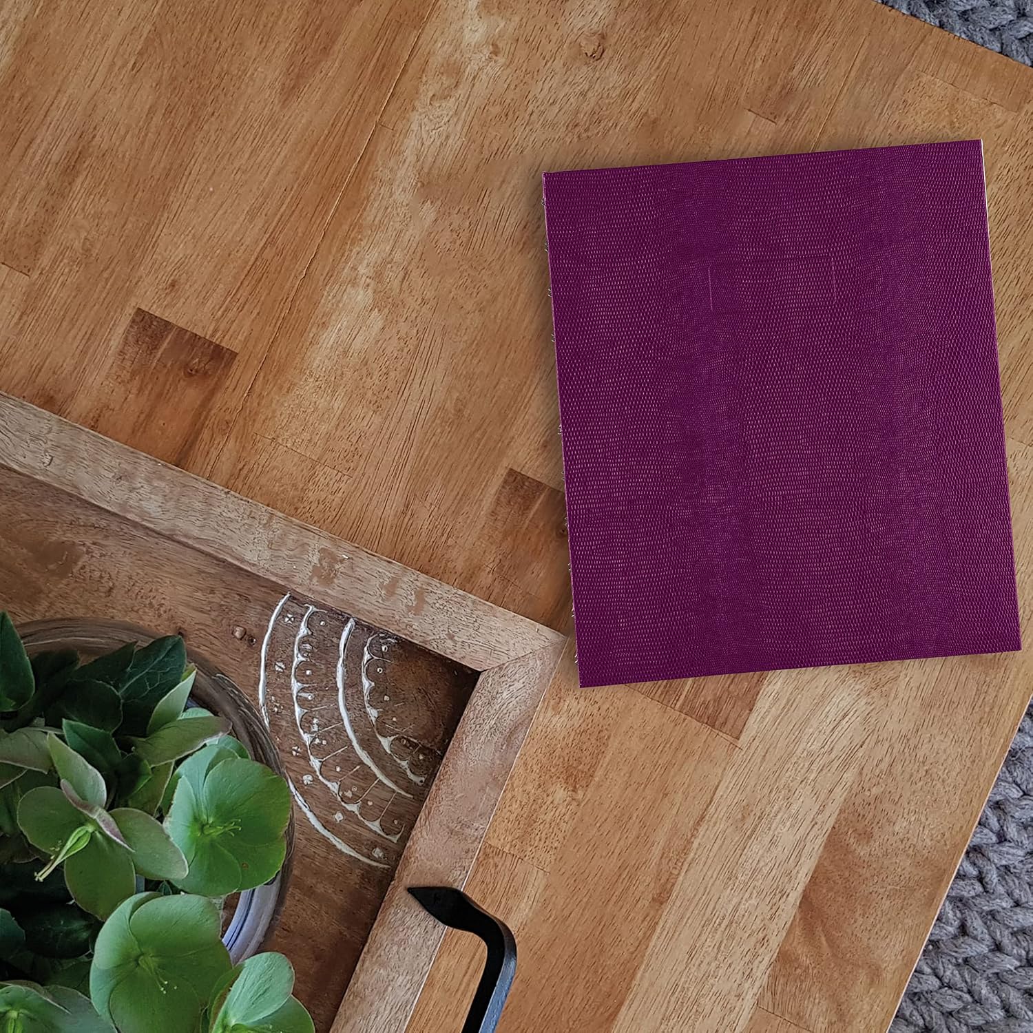 Blueline MiracleBind™ Notebook, Refillable, Lizard-Like Hard Cover, 11" x 9-1/16", 150 Ruled Pages, Grape (AF11150.95)
