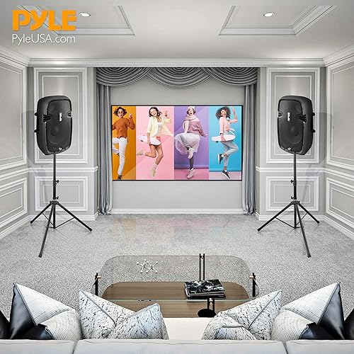 Miniatura 6 de Pyle Soporte de montaje Trípode con tapa de goma resistente, altura ajustable de 36.2 x 58.0 pulgadas, PIN de seguridad de bloqueo e inserto