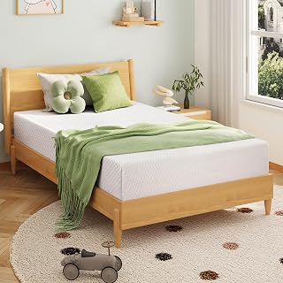 EGOHOME 8-Inch Twin Memory Foam Mattress with Cooling Green Tea Gel - Medium Firm Pressure Relief, CertiPUR-US Certified, 75x38 White