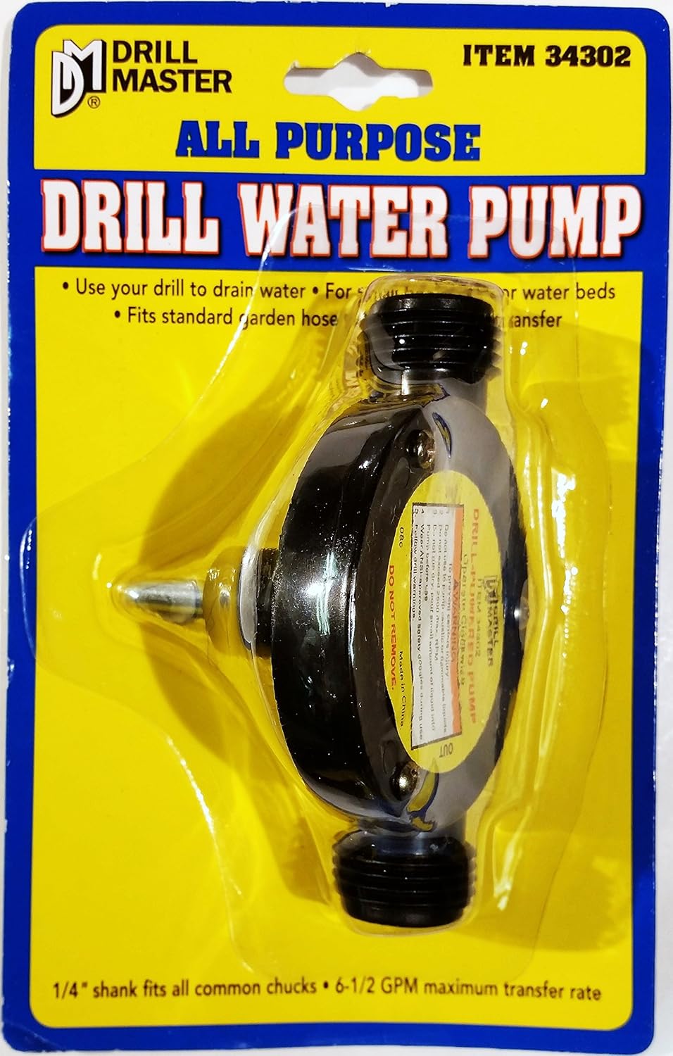 Drill Powered Water Pump with Garden Hose Hook Up