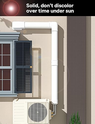 Miniatura 7 de Juego de cubierta de pared de entrada de 3 pulgadas para aires acondicionados sin conductos y bombas de calor, PP decorativo mejorado, resistente y