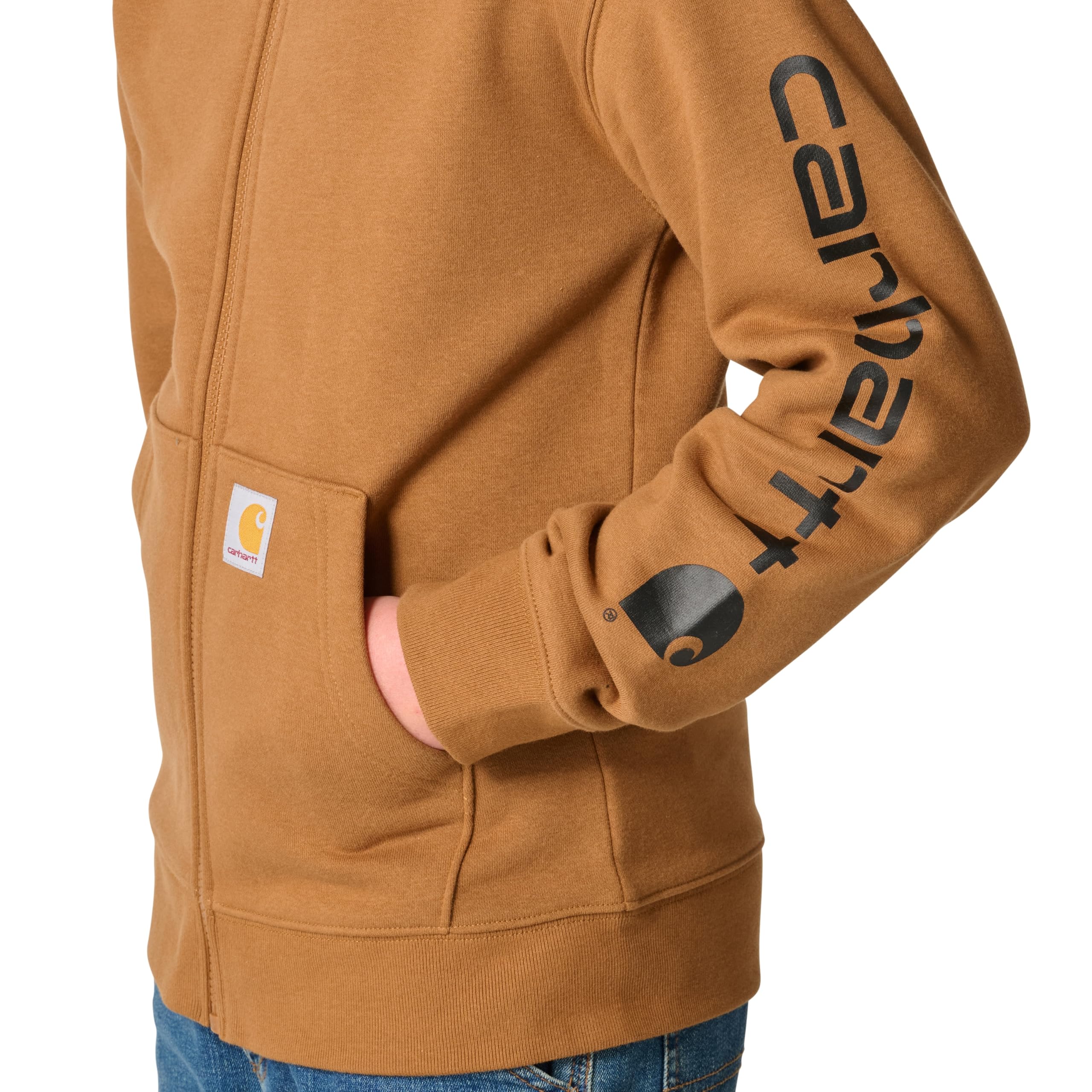Carhartt Long-Sleeve Full-Zip Hooded Sweatshirt Hoodie Felpa con Cappuccio Bambino
