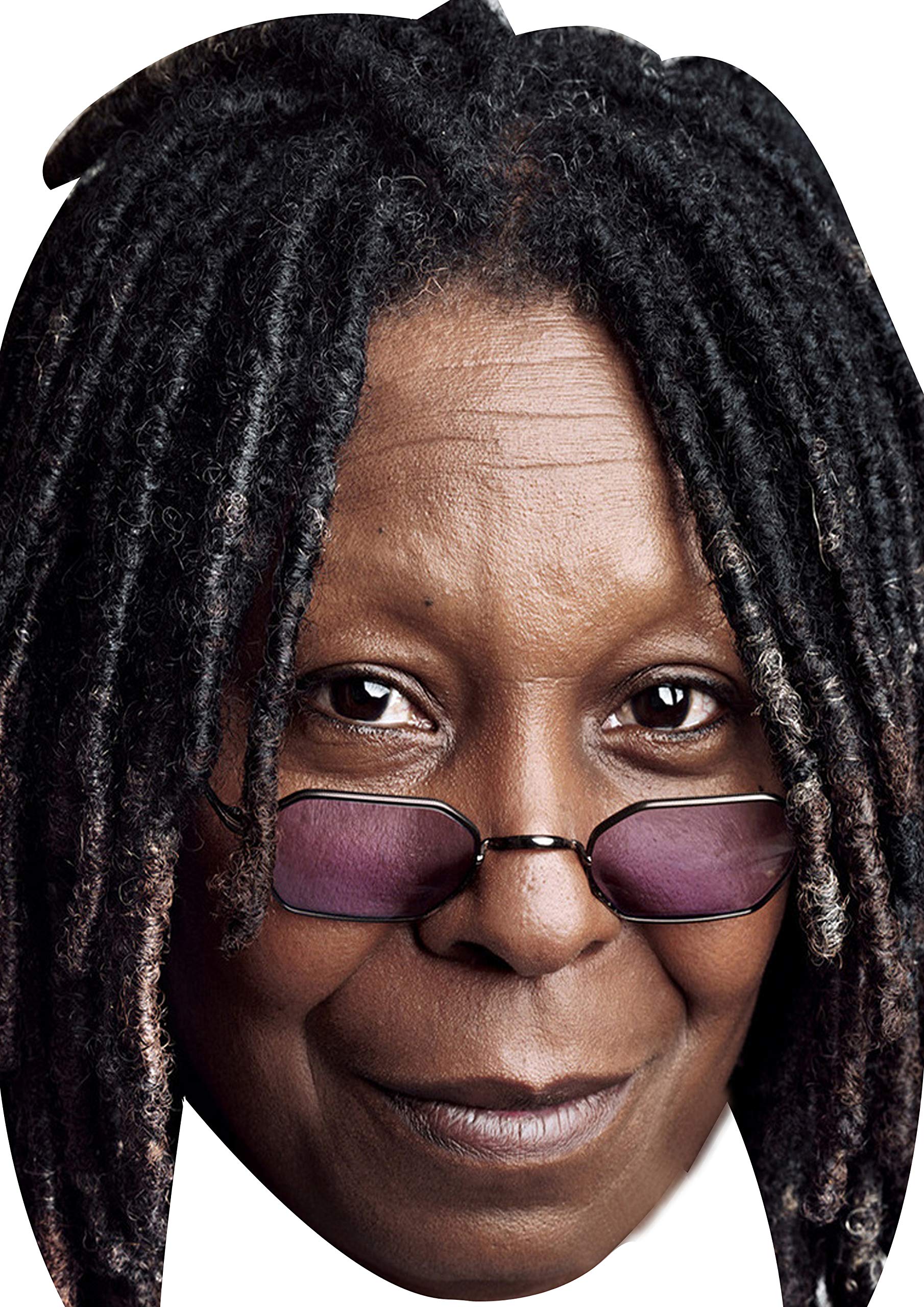 FoxyPrinting Whoopi Goldberg Celebrity Cardboard Party Face Mask Fancy Dress