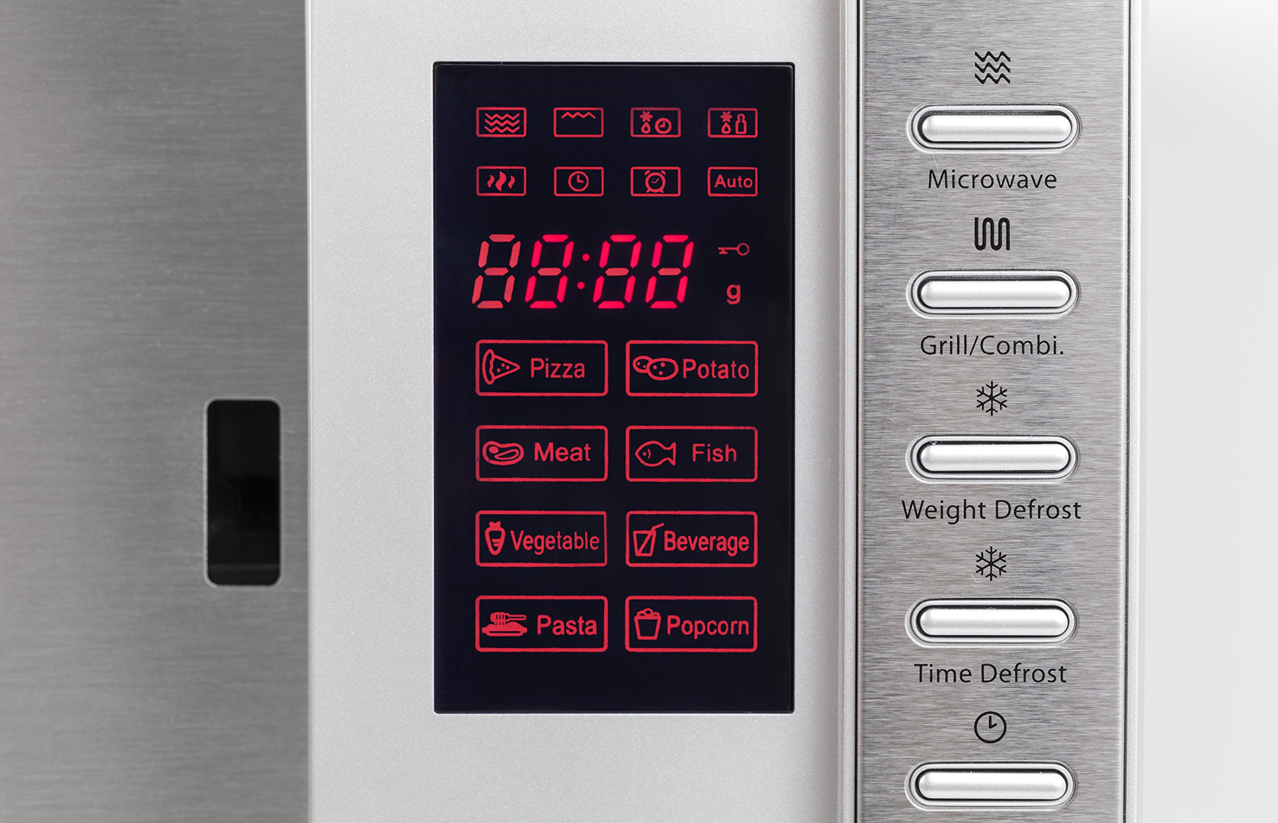 CASO SMG20 kuchenka mikrofalowa 2 w 1 z grillem | 800 W, grill 1000 W, 20 l, 2 programy łączące + 8 programów gotowania, wzornictwo ze szczotkowanej stali nierdzewnej, lustrzane