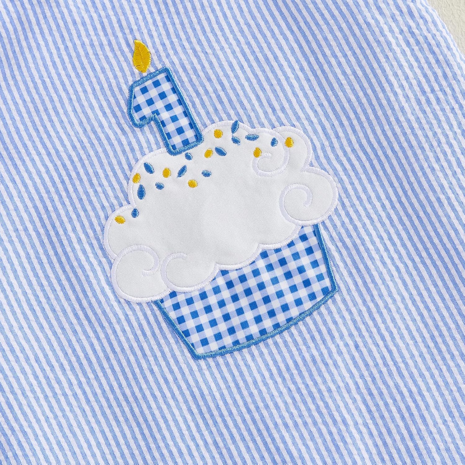 Amiblvowa 1st First Birthday Outfit Boy Baby Sleeveless One Embroidery Romper Jumspuit Smash Cake 1 Year Old Clothes - Image 5