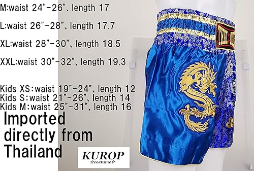 Miniatura 2 de Kurop Pantalones cortos de boxeo Muay Thai MMA artes marciales Kickboxing Fight Sport Ropa