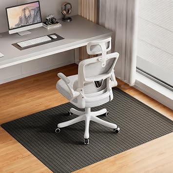 Delamu Office Chair Mat for Hardwood Floor, 36"48" Floor Protector for Under Desk Computer Rolling Chair Mat, Anti-Slip PVC Chair Mats for Office Home Black Brown