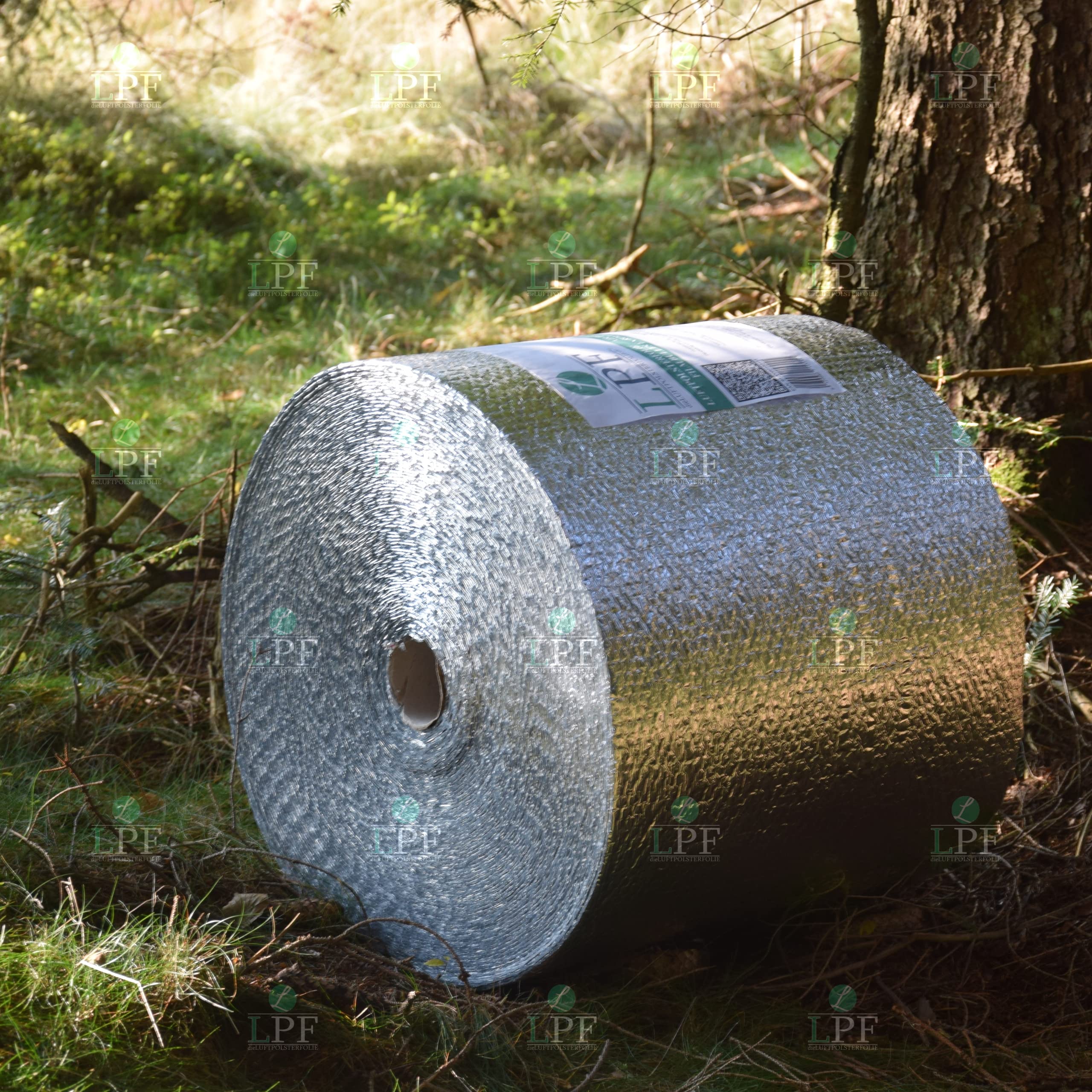 2 Rollen Luftpolsterfolie ALUMINIUM kaschiert Breite 50 cm x Länge 60 m / 250 my Luftpolsterfolie ALU Isolierung Isolierfolie Noppenfolie Knallfolie Blasenfolie Blisterfolie Isolierband