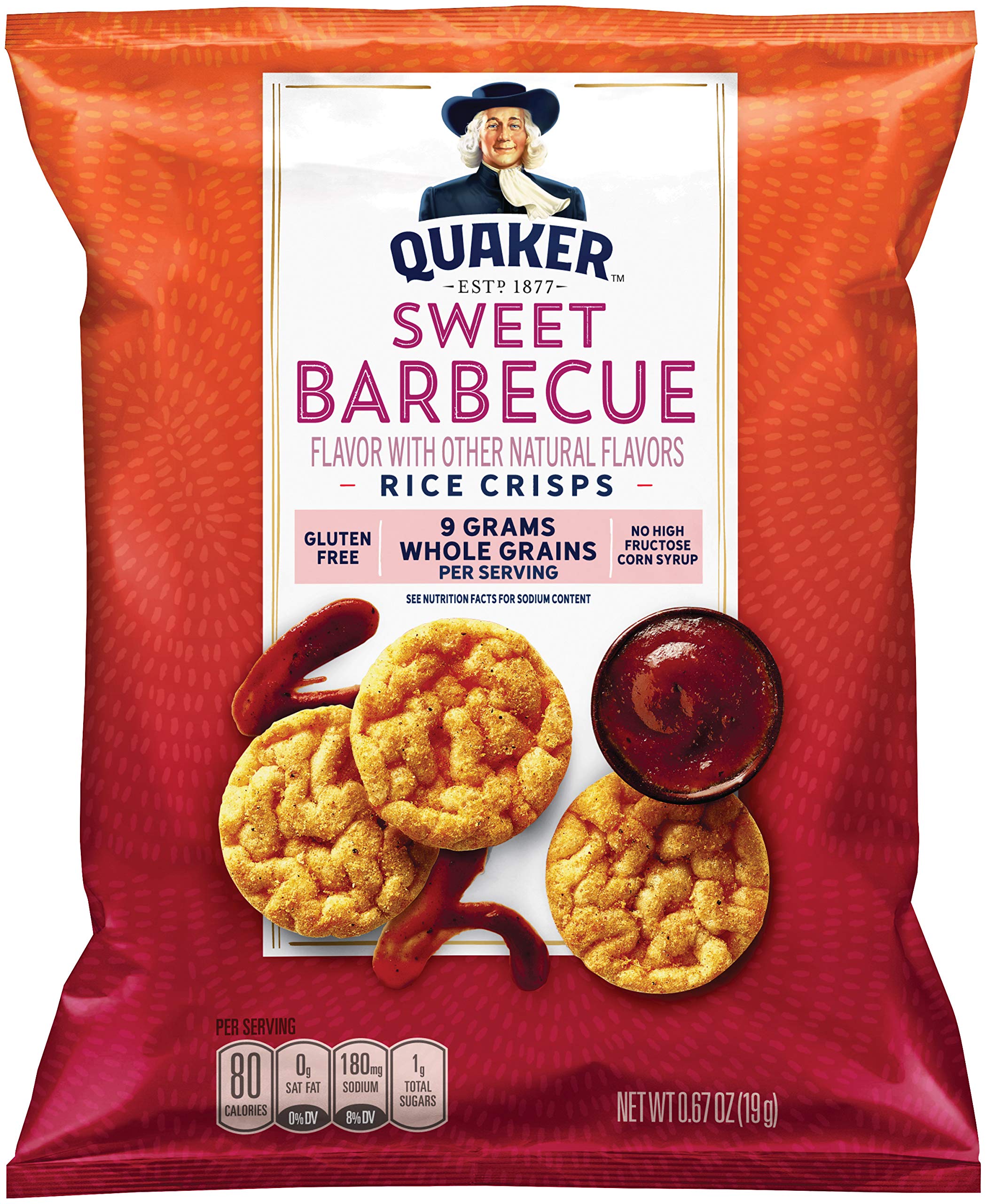 Quaker Rice Crisps, Gluten Free, 3 Flavor, Single Serve, 0.67 (Pack of 30), Savory Variety Pack, 20.1 Oz